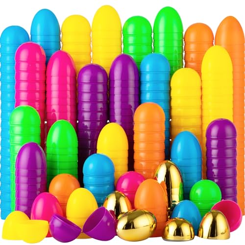 JOYIN 1000PCS Easter Eggs Plastic 23 994PCS Colorful with 6PCS Golden Eggs Bulk Empty Fillable for Easter Hunt Party Favor Basket Stuffers Filler Classroom Prize Supplies Decor - Image 1