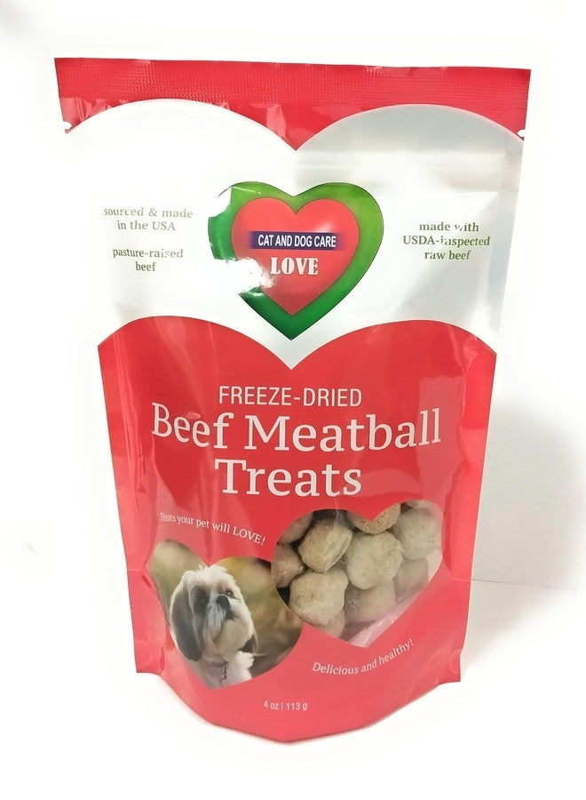 Love Freeze-Dried Beef Meatball Treats for Dogs, 100% Protein.