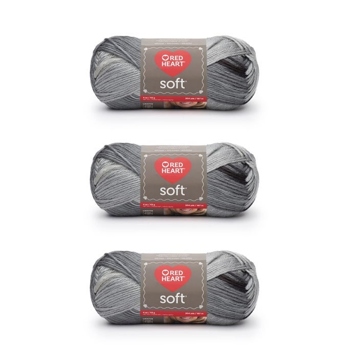 SOFT GRAYSCALE YARN 3 PACK OF 113G4OZ ACRYLIC 4 MEDIUM WORSTED 256 YARDS KNITTINGCROCHET