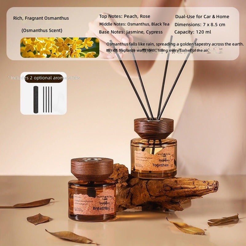 يوهان معطر سيارة بالبخار عطر طويل الأمد معطر جو زجاجي ديكوري للسيارة والمنزل برائحة خشب الصندل 120 مل - Image 1
