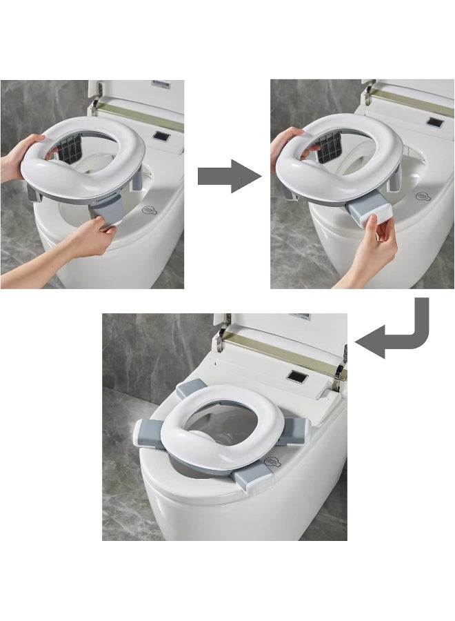 PandaEar Foldable Portable Potty Training Seat for Toddler Kids Travel with Travel Bag and Storage Bag (Grey) - Image 4