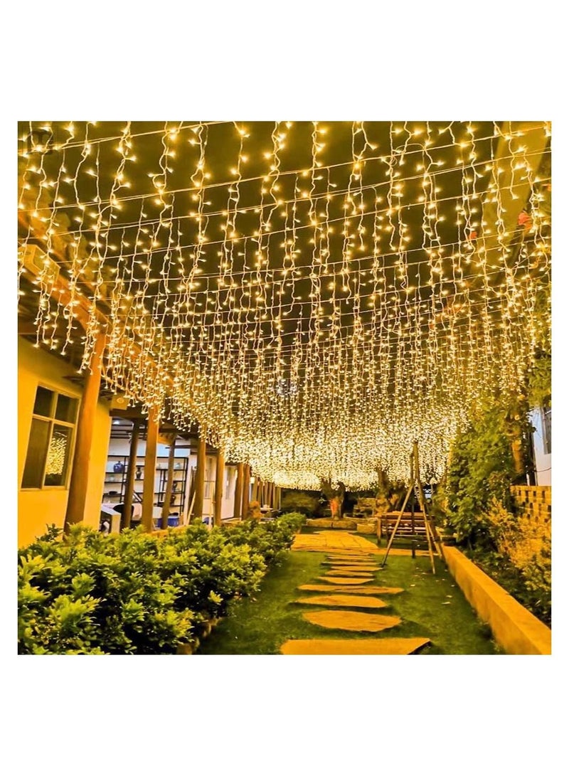albayt alsaeid Warm White Linkable Fairy Curtain String Light with 8 Modes Memory Functional Controller for Indoor/Outdoor/Patio/Wedding/Ramadan Eid Decor - Image 1