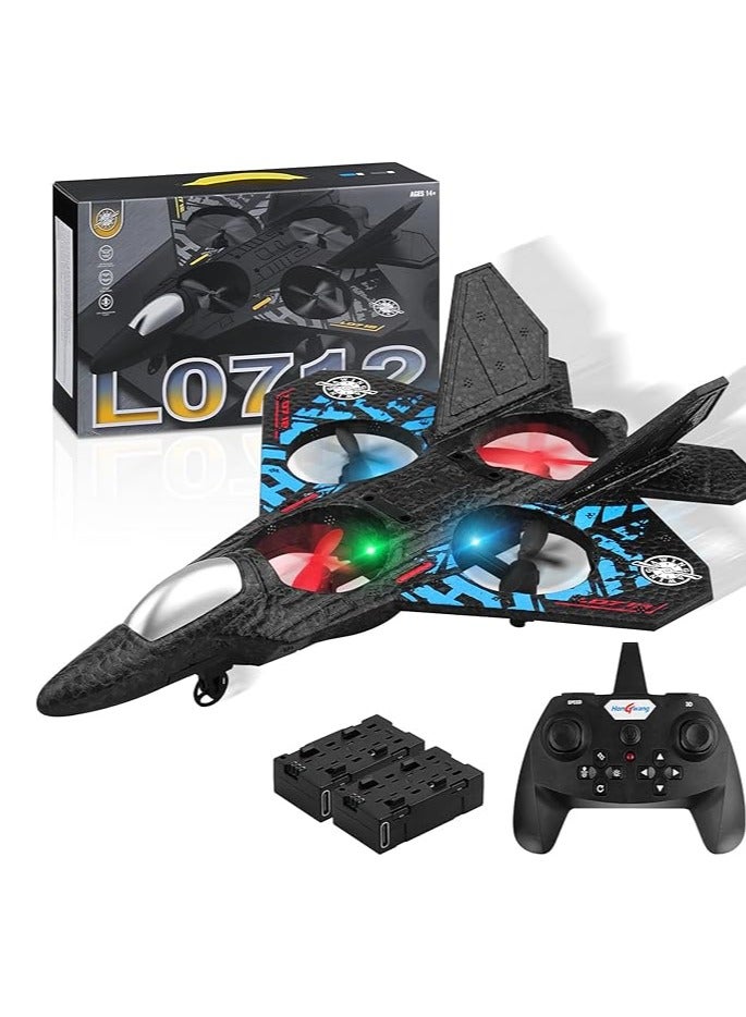 Aeroplane 2.4GHz Remote Controlled Aeroplane L0712 Quadcopter Floating Fighter Plane RC Aeroplane RTF for Beginners, Children and Adults, APlane Toy with Coloured Lights USB Charging  - Image 1