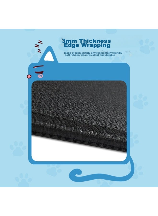 Lesailes Feidun Lesailes Cute Cat Blue, Large Gaming Mouse Pad, Office Computer Keyboard Desk Mat 800*300*3mm - Image 4