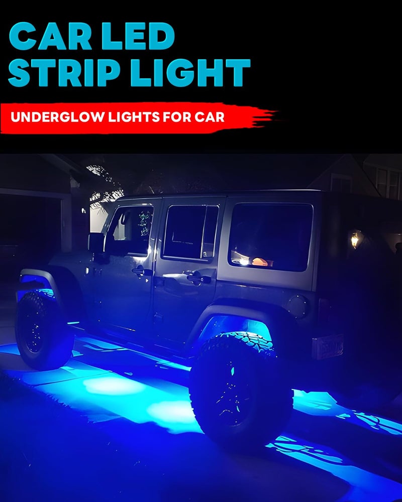 Miisiya 12V Led Light Strip Connectable 24Inch Blue Led Strip Lights for Car Golf Cart Motorcycle Boat Truck Cabinet Waterproof Led Light Strip,4Pack - Image 3