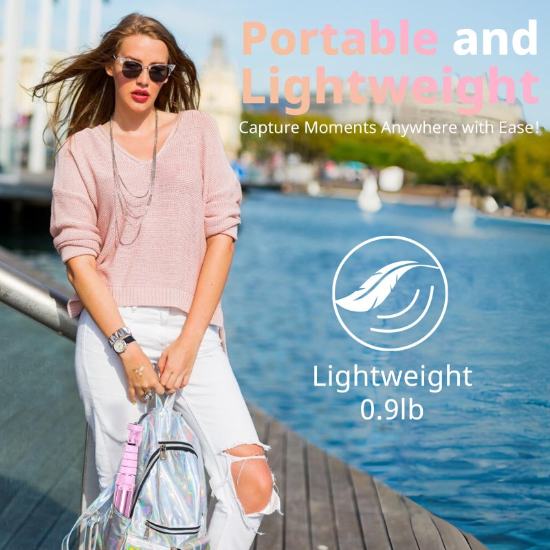UBeesize 72" Phone Tripod & Selfie Stick, Camera Tripods Stand with Wireless Remote and Phone Holder,Compatible with iPhone Android Phone, Perfect for Selfies/Video Recording/Live Streaming Pink - Image 5