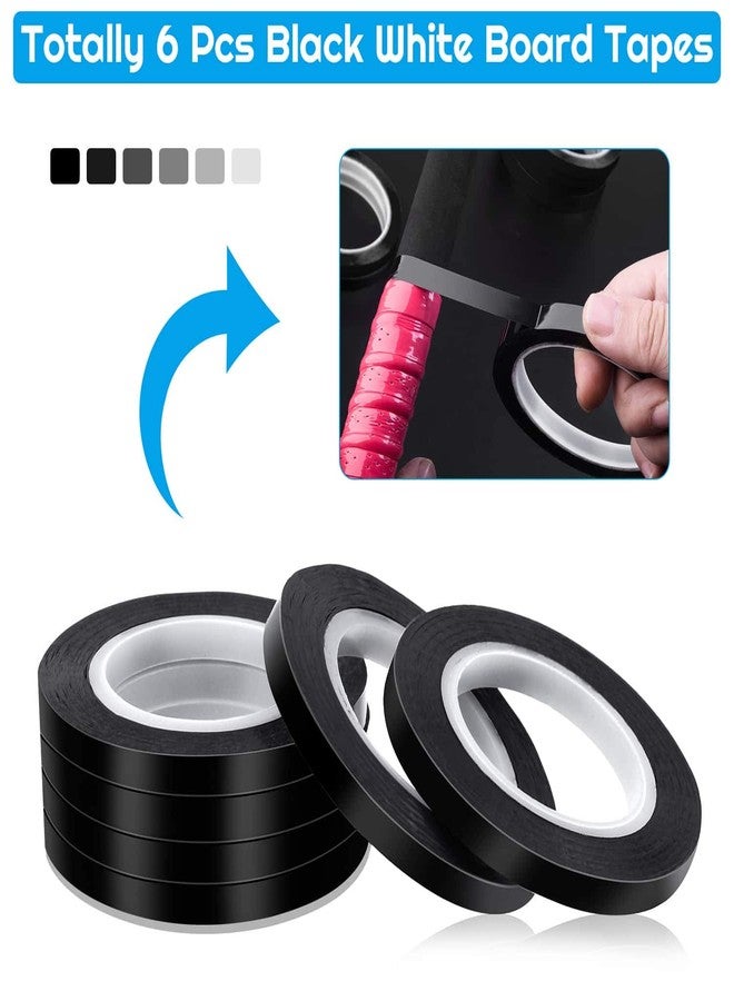 Audab 6 Rolls 1/4 Pinstripe Tape Vinyl Chart /White Board Tape Lines Dry Erase Whiteboard Thin Tape Pinstriping Graphic Grid Marking Tape - Image 2