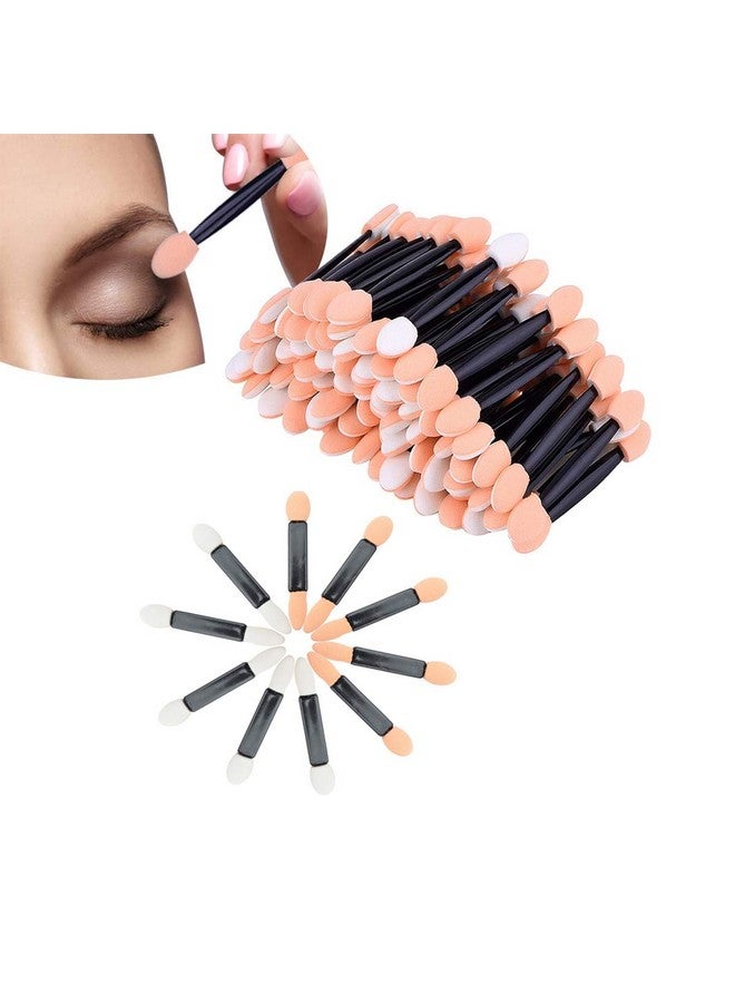 GBSTORE 50Pcs Disposable Eyeshadow Brush Eyeshadow Stick Lip Brush Sponge Applicator Oval Makeup Tooldouble Ended And Dual Sides Colors Design3Inch Black - Image 1