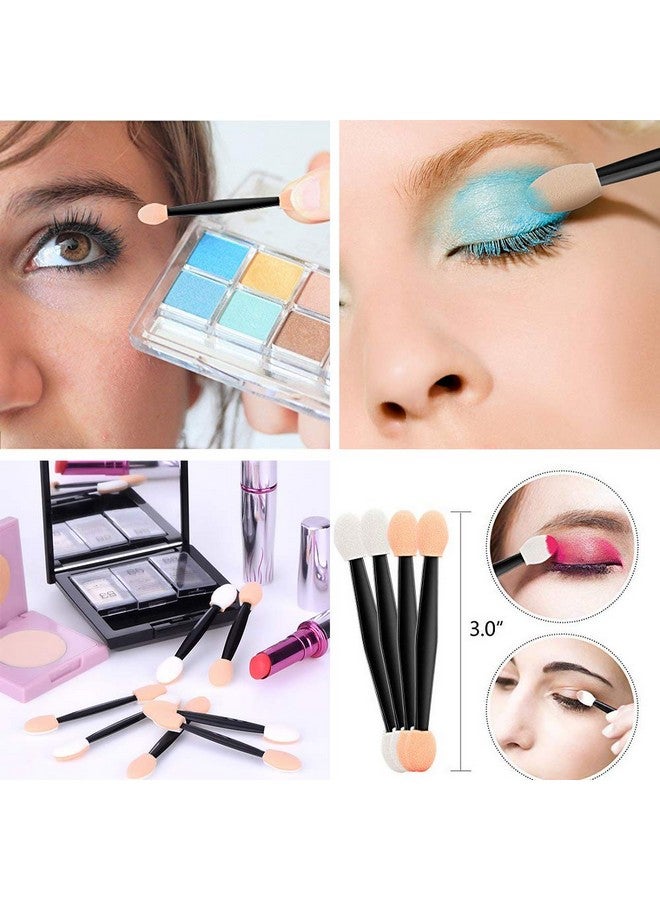 GBSTORE 50Pcs Disposable Eyeshadow Brush Eyeshadow Stick Lip Brush Sponge Applicator Oval Makeup Tooldouble Ended And Dual Sides Colors Design3Inch Black - Image 5