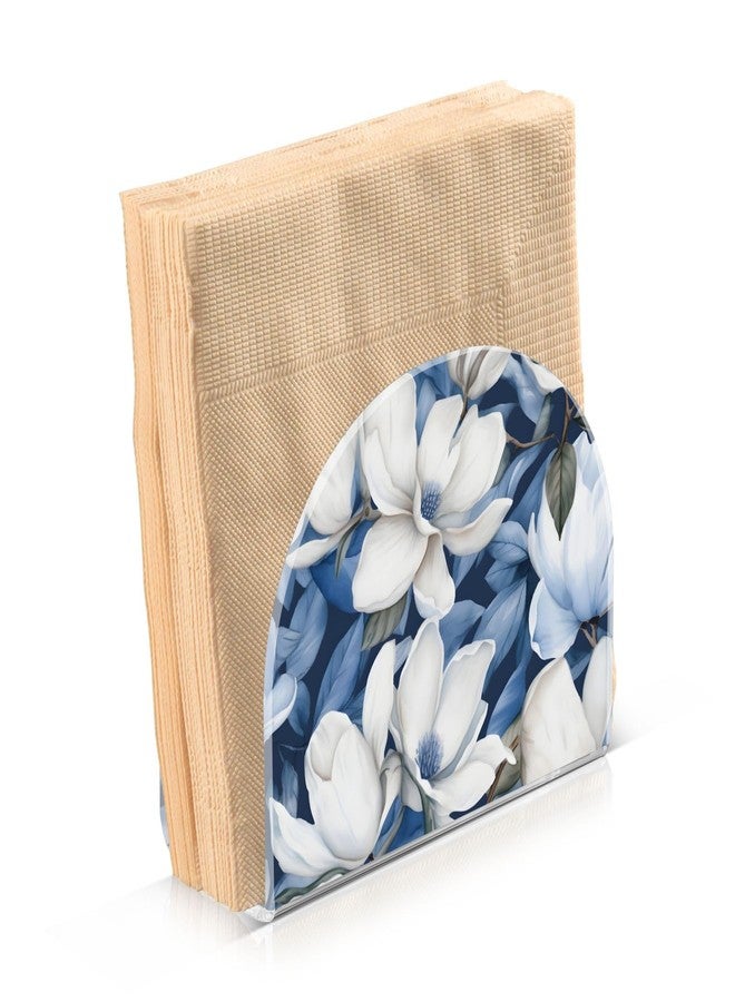 Eyanle Napkin Holder Acrylic Cocktail Napkin Holder for Table Kitchen Party Restaurant Bar U Shaped Upright Napkin Dispenser Organizer Yulan Magnolia - Image 2