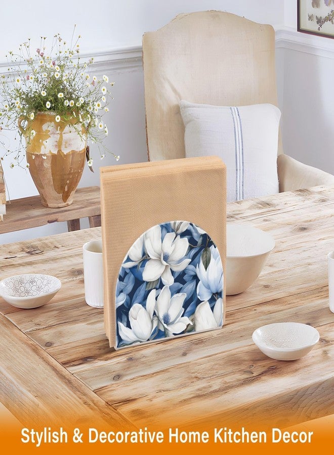 Eyanle Napkin Holder Acrylic Cocktail Napkin Holder for Table Kitchen Party Restaurant Bar U Shaped Upright Napkin Dispenser Organizer Yulan Magnolia - Image 5