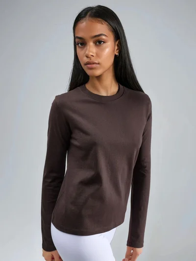 Busem BUSEM Long Sleeve Crew Neck Basic Blouse