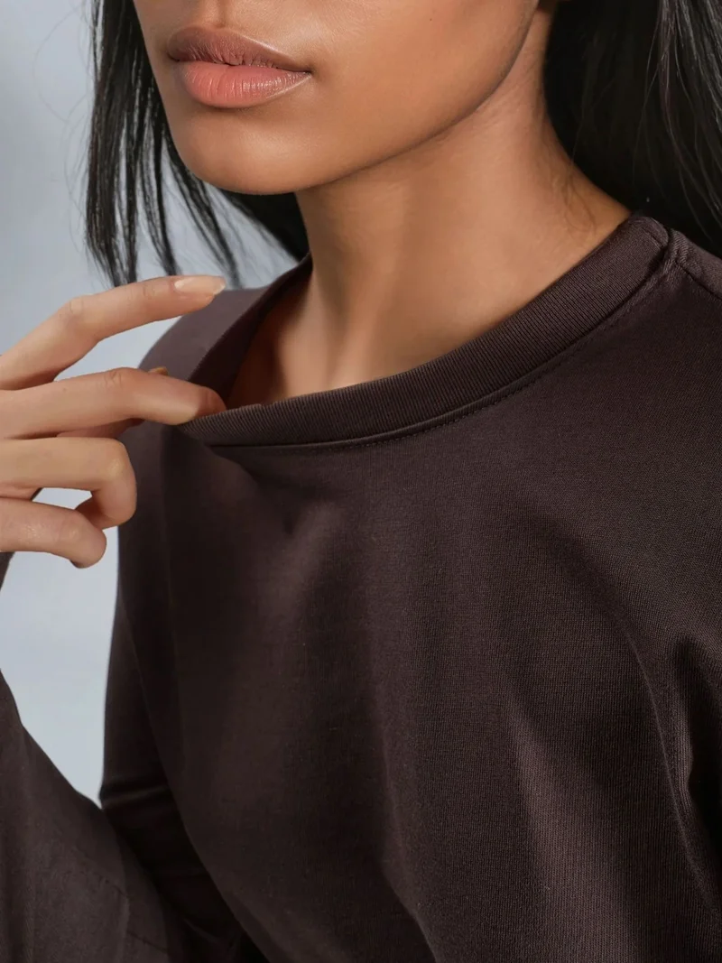 Busem BUSEM Long Sleeve Crew Neck Basic Blouse