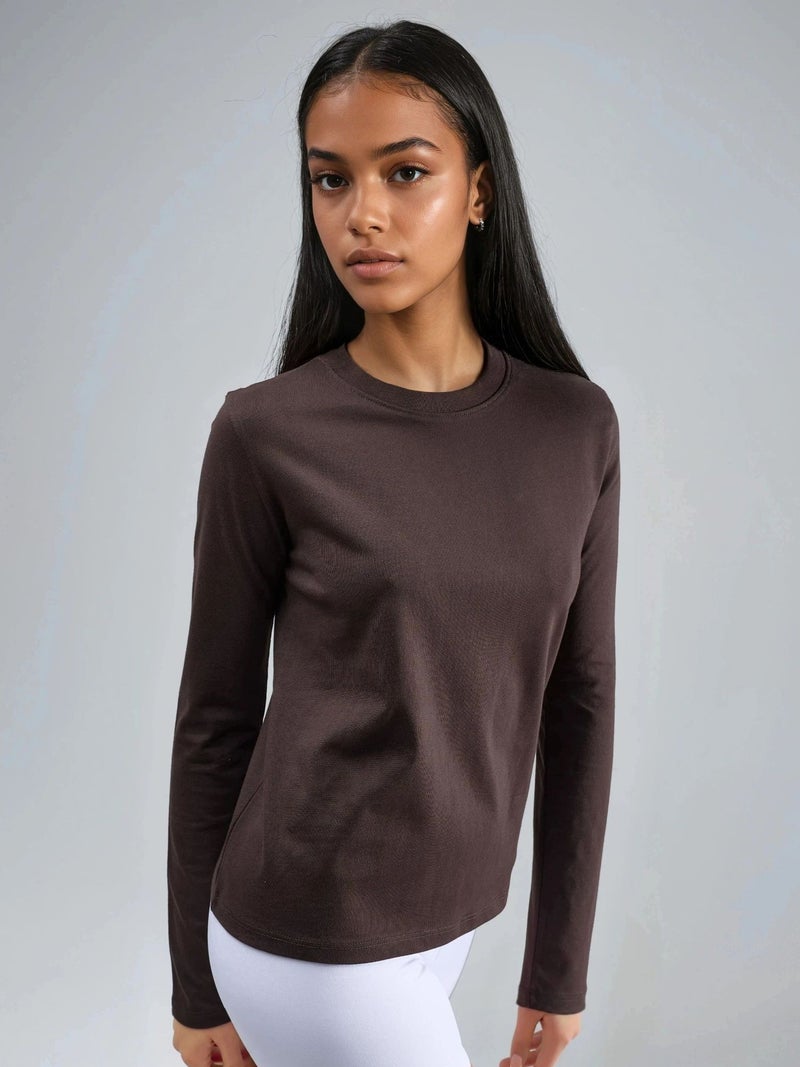 BUSEM Long Sleeve Crew Neck Basic Blouse - Image 3