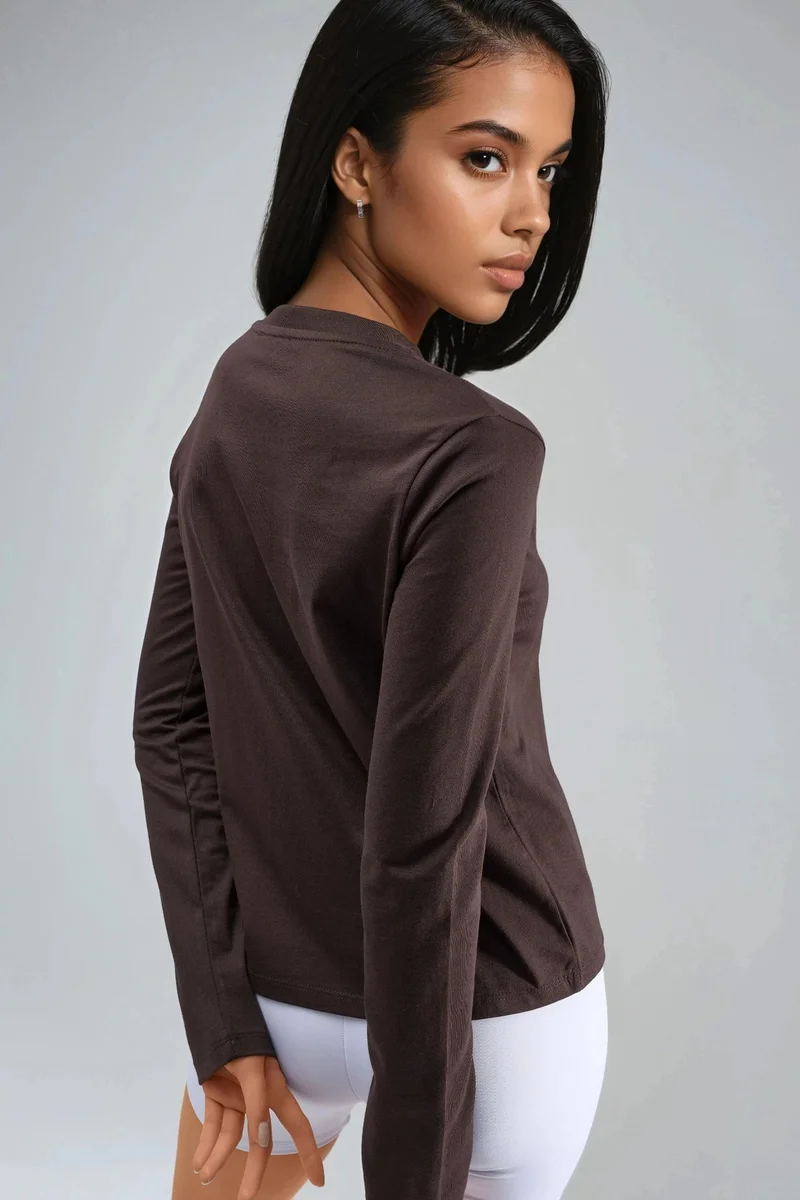 Busem BUSEM Long Sleeve Crew Neck Basic Blouse