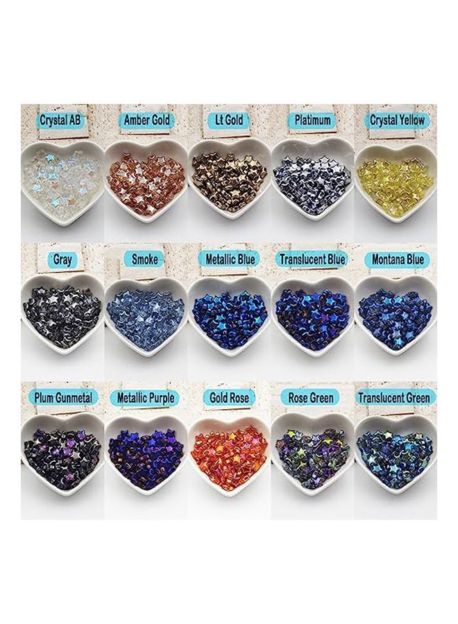 10mm Star Beads 300pcs Electroplated Crystal Gl - Image 3