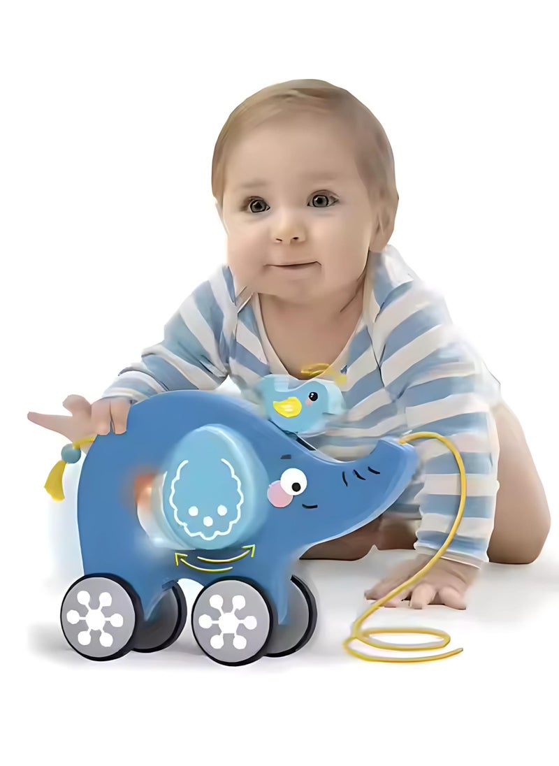 Twisoo Twisoo Pull String Animal Car Toy – Educational Baby Push & Pull Toy with Music & Light, Fun Cartoon Design for Kids 6+ Months.  - Image 1