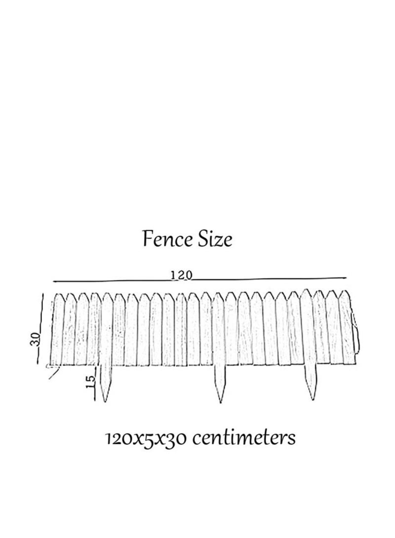 Generic 𝐅𝐅𝐃 Durable Wooden Garden Fence Panels – Corrosion Resistant Picket Roll Border for Lawn Edging | Easy Plug-In Fence Palisade | Outdoor Wooden Garden Fence - Image 2
