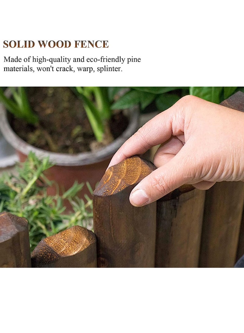 Generic 𝐅𝐅𝐃 Durable Wooden Garden Fence Panels – Corrosion Resistant Picket Roll Border for Lawn Edging | Easy Plug-In Fence Palisade | Outdoor Wooden Garden Fence - Image 3
