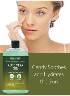 First Botany , Aloe Vera Gel From 100 Percent Pure Aloe Infused With Tea Tree Oil - Natural Raw Moisturizer For Hand Sanitizing Gel, Skin Care, Hair Care, Sunburn, Acne & Eczema -16.9 Fl Oz | 500 Ml  - Image 4