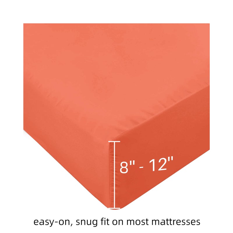 Mohap Bed Sheet Set 4 Pieces Double Brushed Microfiber 1800 - Breathable All Season Luxury Soft Bedding - Queen Persimmon - Image 4