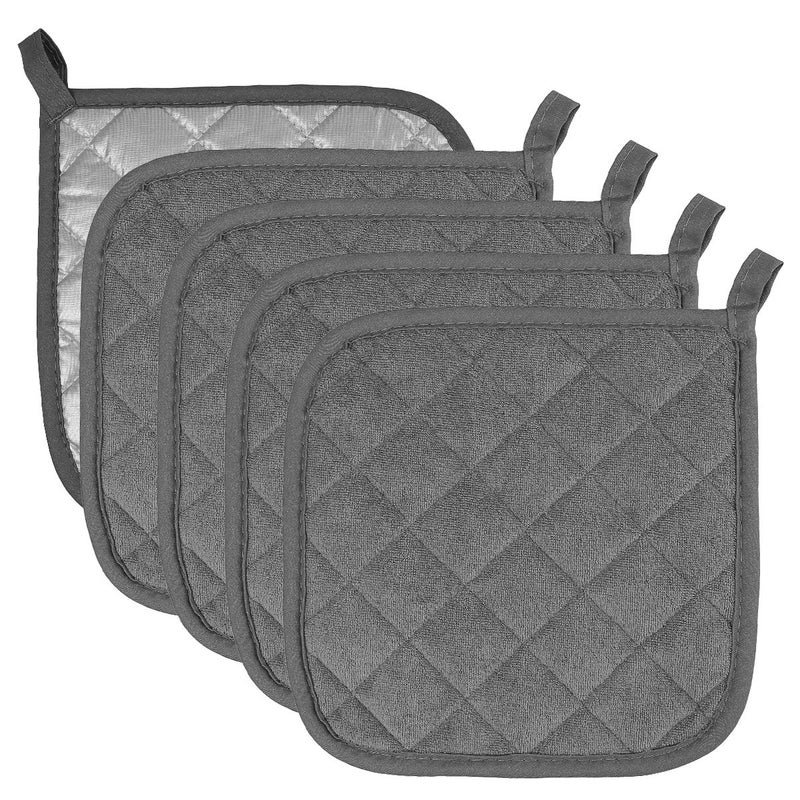 joyhalo Pot Holders Cotton Made Machine Washable Heat Resistant Potholder Pot Holder Hot Pads Trivet for Cooking and Baking 5 Dark Grey 