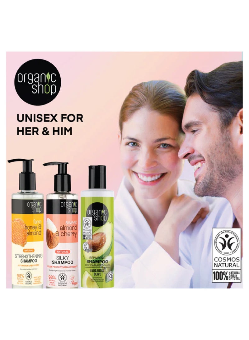 Organic Shop شامبو تقوية العسل واللوز من أورجانيك شوب، 280 مل – مرطب ومغذي، لجميع أنواع الشعر، نباتي وخالي من البارابين - Image 5