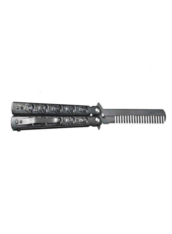 WILD TACTICAL Black Titanium Punk Foldable Combs Stainless Steel Folding Practice Combs Hair Styling Tools for Sport Outdoor Use - Image 3
