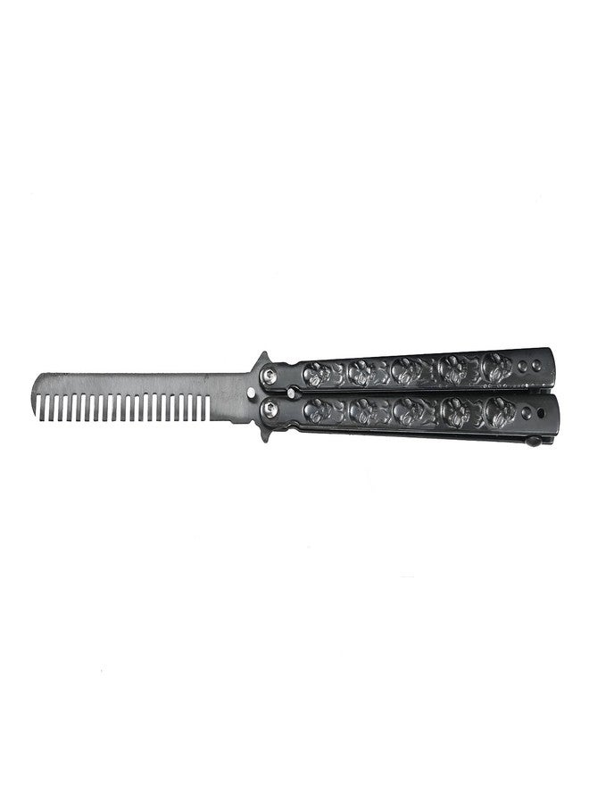 WILD TACTICAL Black Titanium Punk Foldable Combs Stainless Steel Folding Practice Combs Hair Styling Tools for Sport Outdoor Use - Image 2