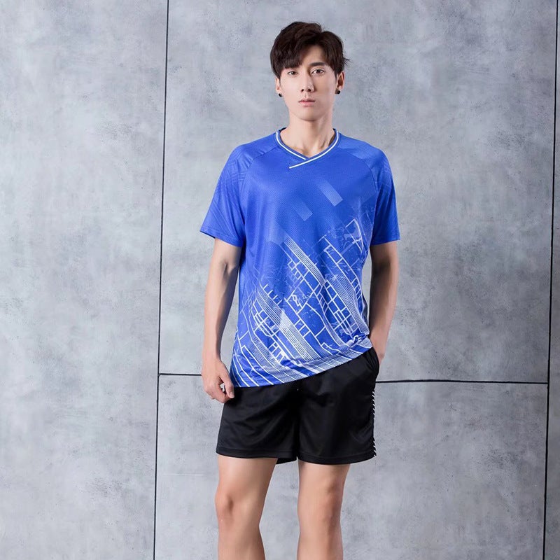 Generic New Badminton Set for Team Training and Casual Sports Men's Blue Top