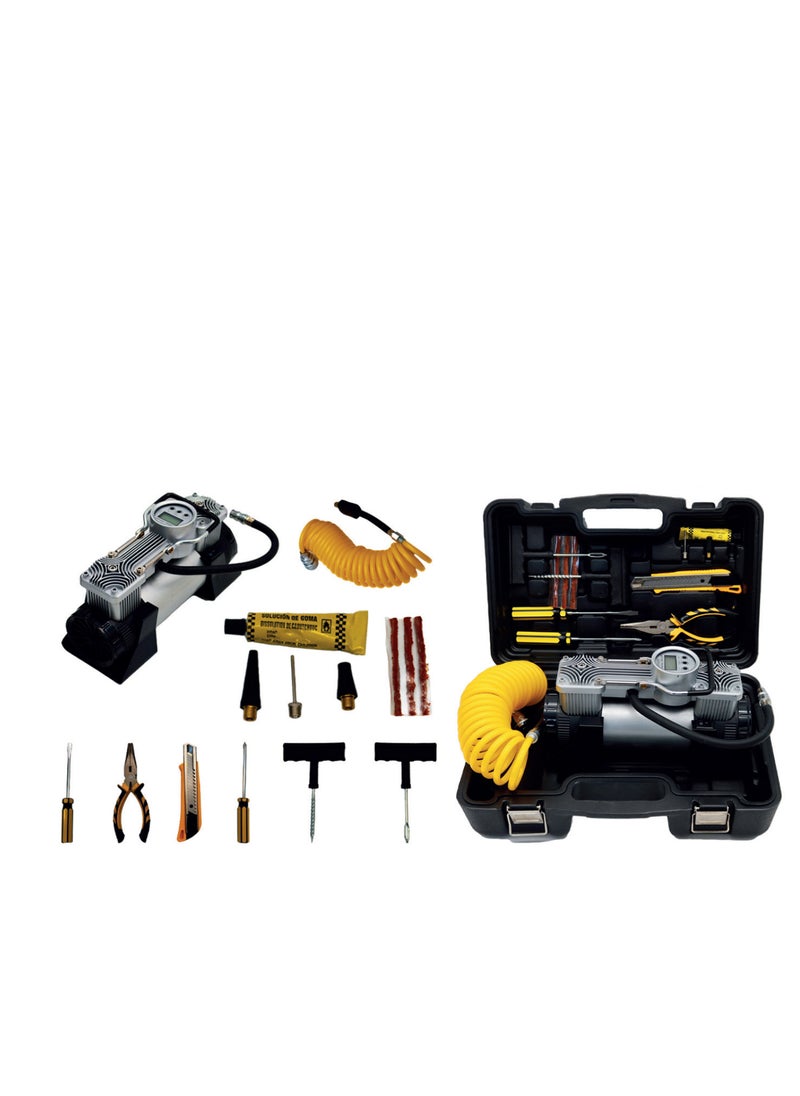 HD HD Air Pump and flashlight 2 in 1 HD662DS  digital monitor and 12 accessories, 60/min flow rate 150 psi, 12V DC, 20A  - Image 1