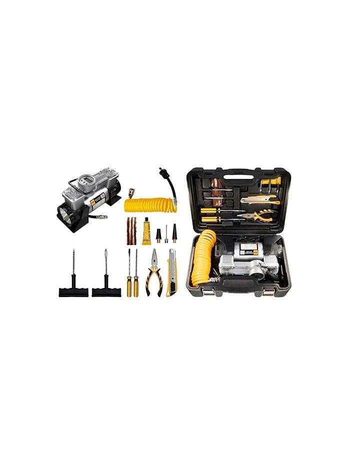HD HD Air Pump and flashlight 2 in 1 HD662DS  digital monitor and 12 accessories, 60/min flow rate 150 psi, 12V DC, 20A  - Image 5