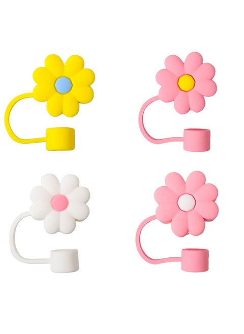 4 reusable dustproof silicone straw covers suitable for Stanley cups