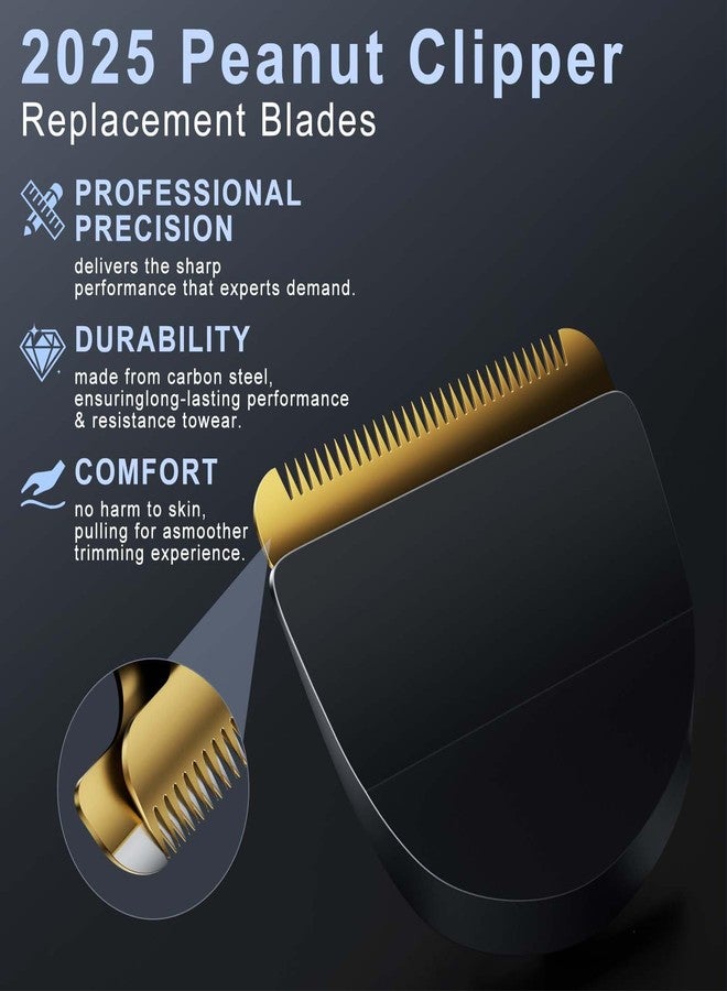 CR8GR8 Professional Peanut Replacement Blade-Precision-Ground for Smooth Cutting， Snap-On Compatible with Wahl Peanut Clippers & Trimmers #2068-300, Black/Gold - Image 2