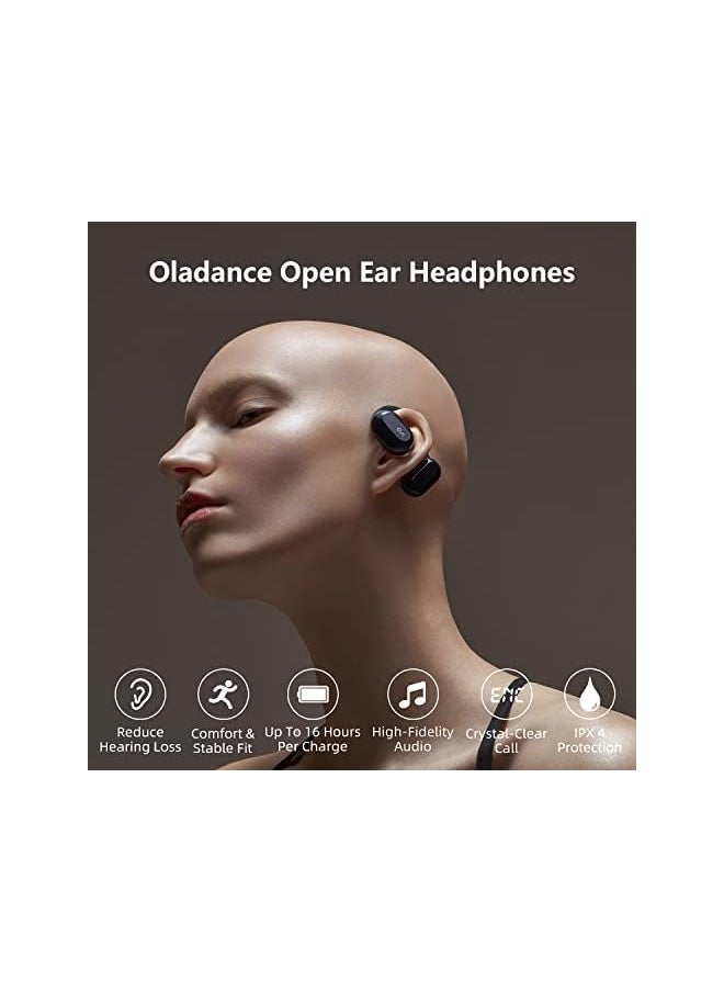 Zaboon - Oladance Open Ear Headphones Bluetooth 5.3 Wireless Earbuds For Android & Iphone, Open Ear Earbuds With Dual 16.5Mm Dynamic Drivers, Up To 16 Hours Playtime Waterproof Sport Earbuds -Interstellar Blue - Image 1