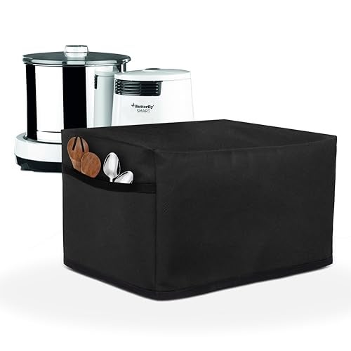 Crasome Dust Proof Water Resistant Kitchen Wet Grinder Cover for 2 Litre Table Top Butterfly Rhino | Butterfly Smart | Butterfly Hippo - Black - Image 1