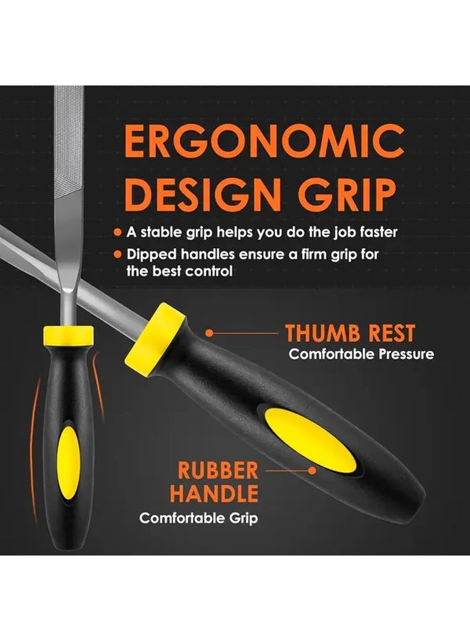 Yellow 5 Tool Heavy Duty Metal File Set Non Slip Handle For Woodworking Metalworking - Image 5