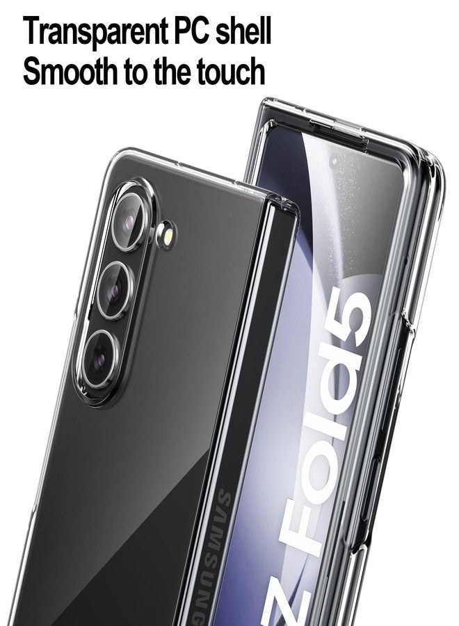 Foluu Clear Case for Samsung Galaxy Z Fold 5 with Front Built-in Screen Protector - Scratch Resistant Hard PC Back Bumper Protective Shockproof Cover for Samsung Galaxy Z Fold5 5G 2023 - Image 4