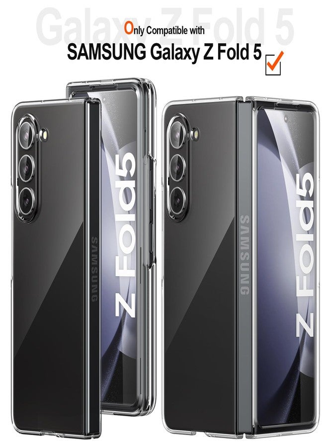 Foluu Clear Case for Samsung Galaxy Z Fold 5 with Front Built-in Screen Protector - Scratch Resistant Hard PC Back Bumper Protective Shockproof Cover for Samsung Galaxy Z Fold5 5G 2023 - Image 2