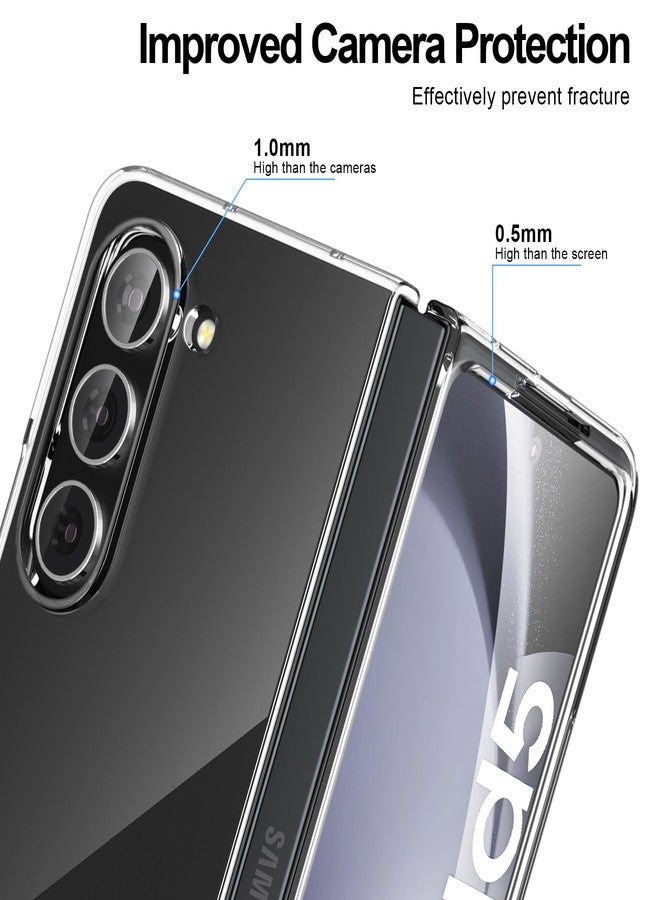Foluu Clear Case for Samsung Galaxy Z Fold 5 with Front Built-in Screen Protector - Scratch Resistant Hard PC Back Bumper Protective Shockproof Cover for Samsung Galaxy Z Fold5 5G 2023 - Image 3