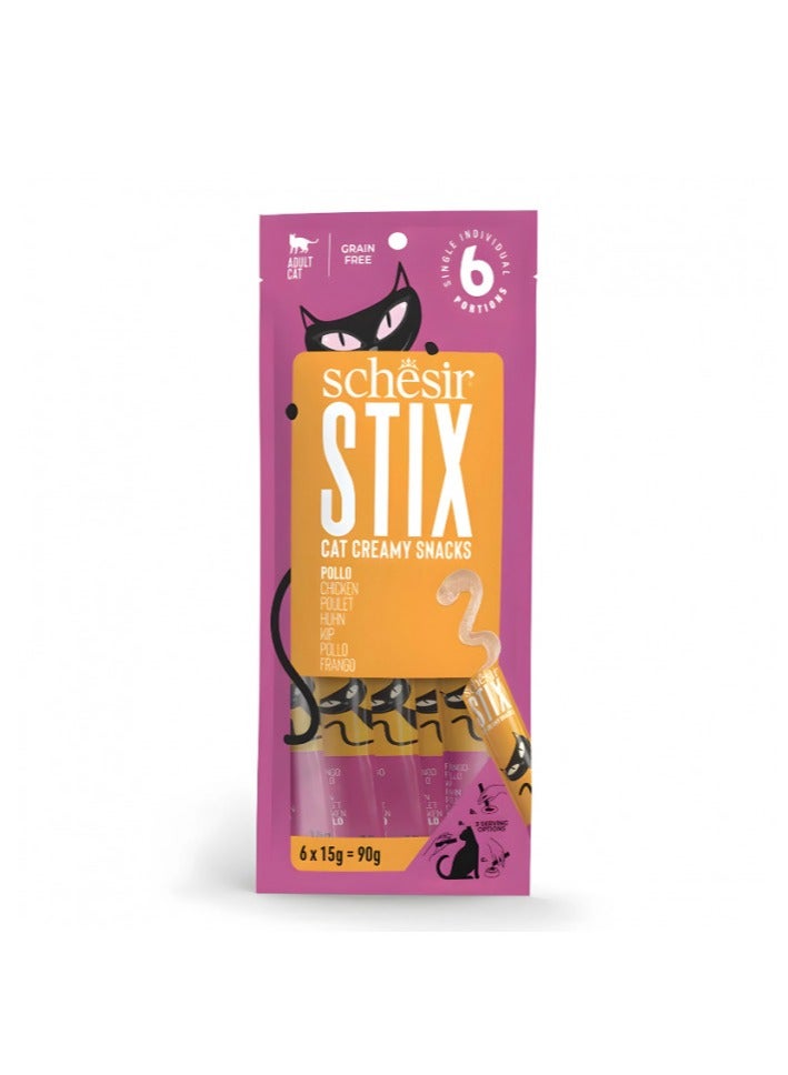 شيسر شيزر ستيكس علاج للقطط بالكريمة - الدجاج 6x15 جم