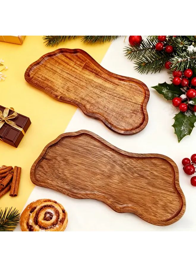 Holiday Novelty Solid Wood Dinner Plate For Desserts Nuts Fruits Candy Parties - Image 4