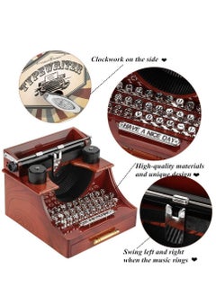 KASTWAVE Vintage Typewriter Music Box, Mini Vintage Style Creative Retro Typewriter Clockwork Music Box, for Birthday Present Kid Toys Hand-Operated for Wife, Girlfriend, Wedding Anniversary Birthday  - Image 3