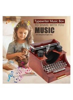 KASTWAVE Vintage Typewriter Music Box, Mini Vintage Style Creative Retro Typewriter Clockwork Music Box, for Birthday Present Kid Toys Hand-Operated for Wife, Girlfriend, Wedding Anniversary Birthday  - Image 4