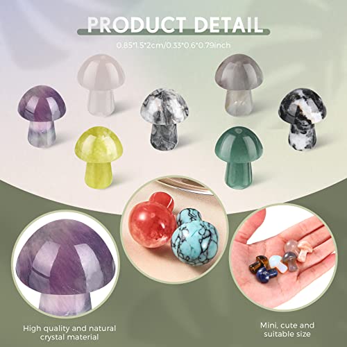 Nuanchu 72 Pcs Crystal Mushroom Sculpture Decor Hand Carved Polished Healing Mushroom Shape Crystals Gemstone Mushrooms Mini Quartz Mushroom for Witchcraft Supplies DIY Meditation Pot Outdoor Yard Home Decor - Image 3