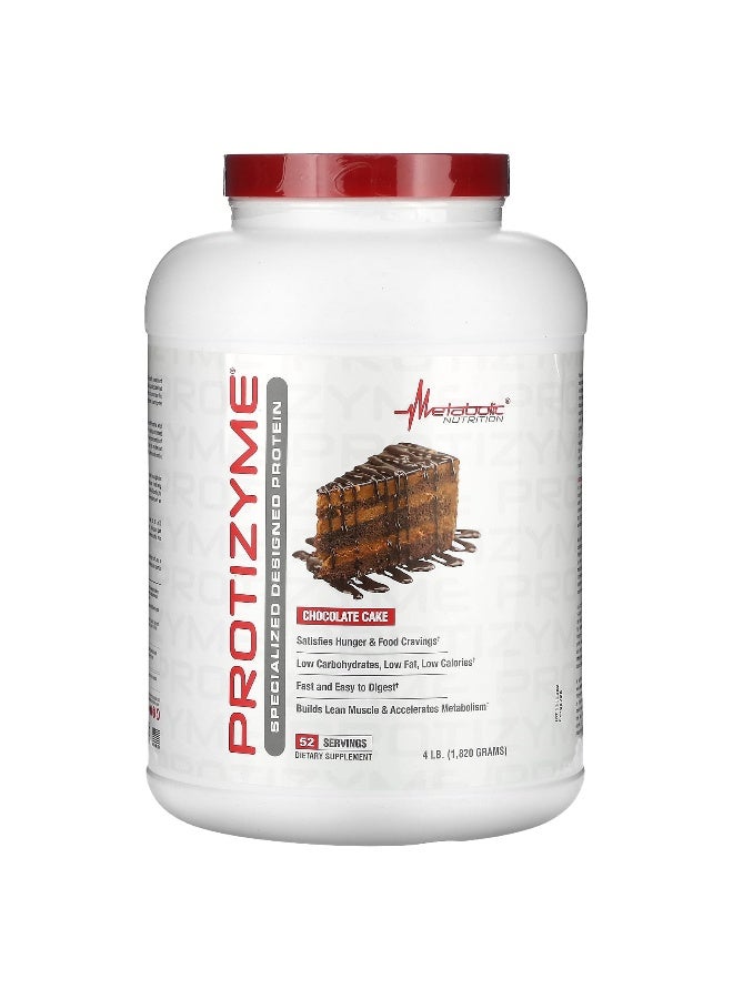 Metabolic Nutrition Metabolic Nutrition, Protizyme, Specialized Designed Protein, Chocolate Cake, 4 lb (1,820 g)  - Image 1