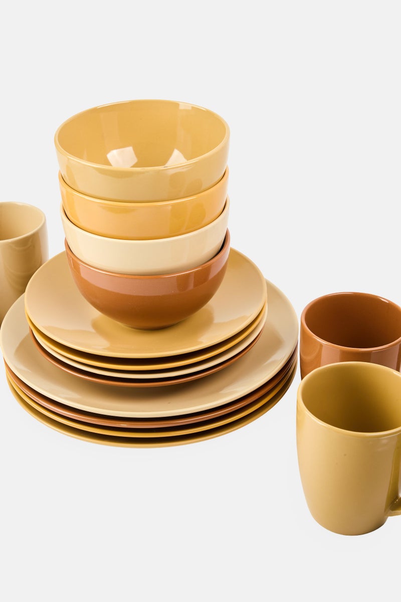 Maser Inoda 16 Pieces Ceramics Dinner Set, Multicolor - Image 3