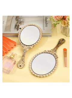 LANGMANNI Vintage-Inspired Handheld Makeup Mirror - Elegant Portable Beauty Accessory, Non-Electric, Wall Mount Option, Durable Plastic Frame, Character-Themed, Polished Finish, Ideal for Travel and Gift Giving - 1pc  - Image 1