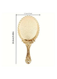 LANGMANNI Vintage-Inspired Handheld Makeup Mirror - Elegant Portable Beauty Accessory, Non-Electric, Wall Mount Option, Durable Plastic Frame, Character-Themed, Polished Finish, Ideal for Travel and Gift Giving - 1pc  - Image 2