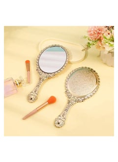 LANGMANNI Vintage-Inspired Handheld Makeup Mirror - Elegant Portable Beauty Accessory, Non-Electric, Wall Mount Option, Durable Plastic Frame, Character-Themed, Polished Finish, Ideal for Travel and Gift Giving - 1pc  - Image 3